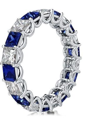 Princess Cut Sterling Silver Wedding Band - 7.65 CT. TW.