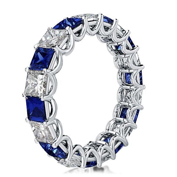 Princess Cut Sterling Silver Wedding Band - 7.65 CT. TW.