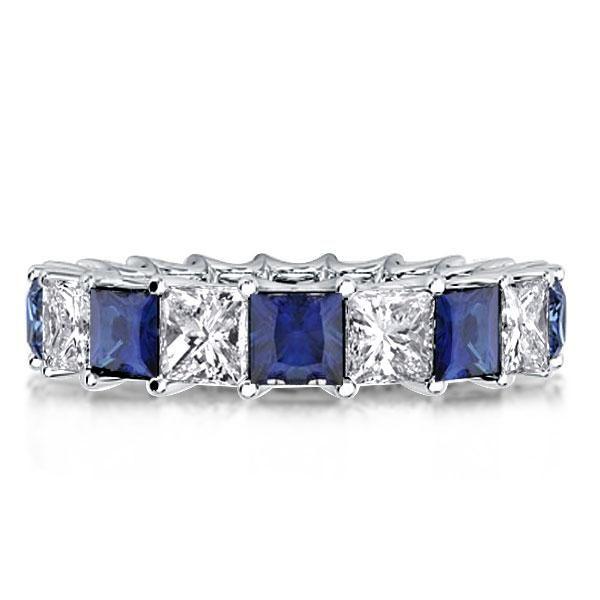 Princess Cut Sterling Silver Wedding Band - 7.65 CT. TW.