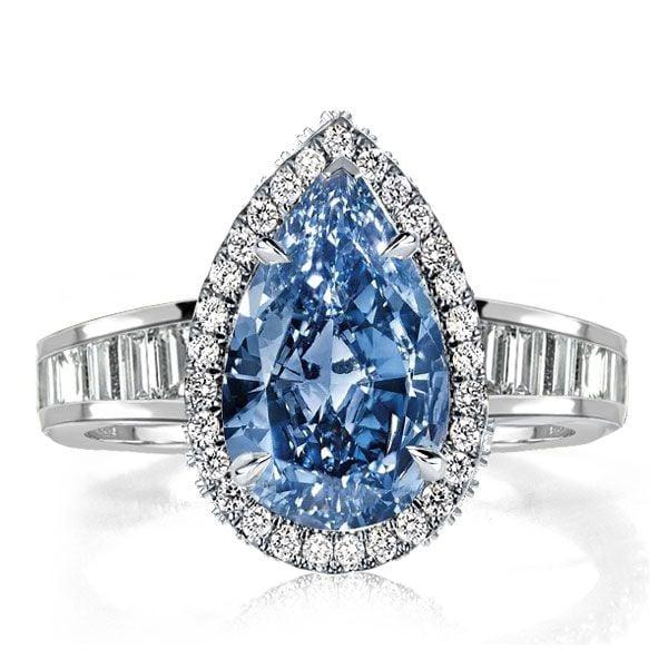 Halo Pear Cut Engagement Ring in 925 Sterling Silver with 3.40 CT Center Stone