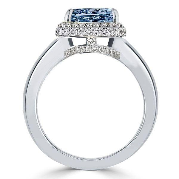 Halo Pear Cut Engagement Ring in 925 Sterling Silver with 3.40 CT Center Stone