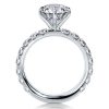 Six Prong Round Cut Engagement Ring Sterling Silver 5.00 CT Center Stone