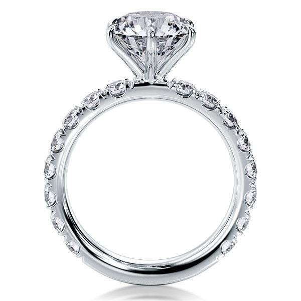Six Prong Round Cut Engagement Ring Sterling Silver 5.00 CT Center Stone