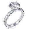 Six Prong Round Cut Engagement Ring Sterling Silver 5.00 CT Center Stone