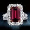 Emerald Cut Halo Two Tone Engagement Ring in Sterling Silver