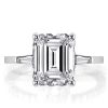 Classic Solitaire White Sapphire 925 Sterling Silver 3-Piece Wedding Ring Set