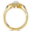 Milgrain Opal Halo Engagement Ring - 925 Sterling Silver Vintage Style