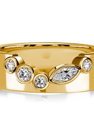 Marquise & Round Cut Half Eternity Wedding Band in Sterling Silver (0.29 CT. TW.)