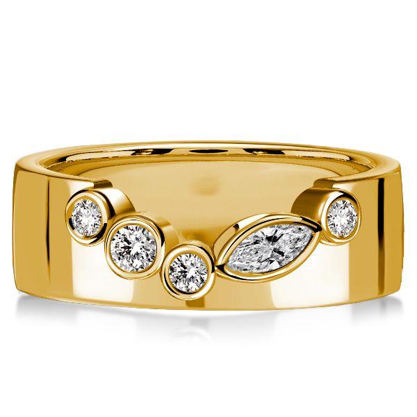 Marquise & Round Cut Half Eternity Wedding Band in Sterling Silver (0.29 CT. TW.)