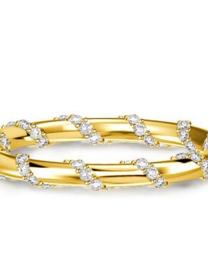 Antique Twist Eternity Wedding Band - 18K Gold Plated Sterling Silver - 0.35 CTW