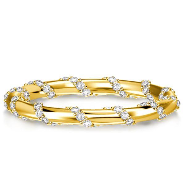 Antique Twist Eternity Wedding Band - 18K Gold Plated Sterling Silver - 0.35 CTW