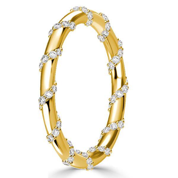 Antique Twist Eternity Wedding Band - 18K Gold Plated Sterling Silver - 0.35 CTW