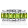 Baguette Peridot Eternity Band - Sterling Silver Ring (5.60 CT. TW.)