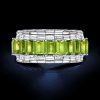 Baguette Peridot Eternity Band - Sterling Silver Ring (5.60 CT. TW.)