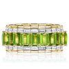 Baguette Peridot Eternity Band - Sterling Silver Ring (5.60 CT. TW.)