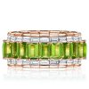 Baguette Peridot Eternity Band - Sterling Silver Ring (5.60 CT. TW.)