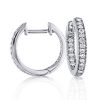 White Sapphire Hoop Earrings - Sterling Silver, 2.00 CT. TW