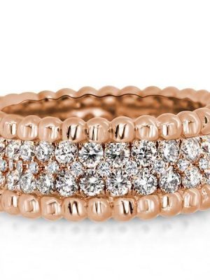 Rose Gold Dot Wedding Band - 1.25 CTW Diamond Accent - 18K Rose Gold Plated Sterling Silver