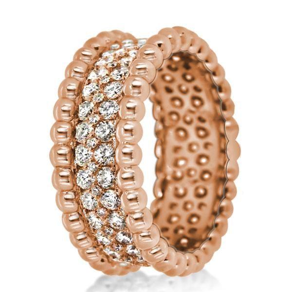 Rose Gold Dot Wedding Band - 1.25 CTW Diamond Accent - 18K Rose Gold Plated Sterling Silver