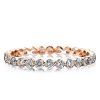 Rose Gold Eternity Wedding Band - Created White Sapphire - 18K Rose Gold Plated Sterling Silver