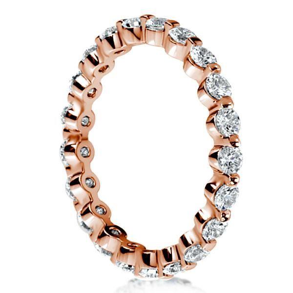 Rose Gold Eternity Wedding Band - Created White Sapphire - 18K Rose Gold Plated Sterling Silver
