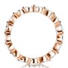 Rose Gold Eternity Wedding Band - Created White Sapphire - 18K Rose Gold Plated Sterling Silver