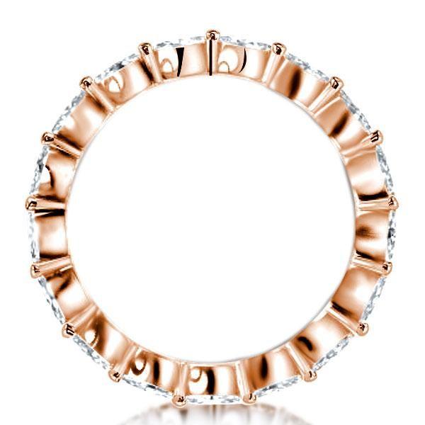 Rose Gold Eternity Wedding Band - Created White Sapphire - 18K Rose Gold Plated Sterling Silver