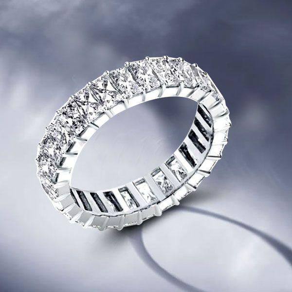 7.00 CT. TW. Sapphire Eternity Band in 925 Sterling Silver