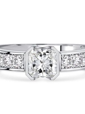 Princess Cut White Sapphire Engagement Ring Set - 925 Sterling Silver