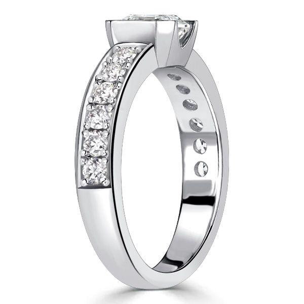 Princess Cut White Sapphire Engagement Ring Set - 925 Sterling Silver