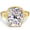 5.5 CT. Cushion Cut Engagement Ring for Women in 18K Gold Plated Sterling Silver
