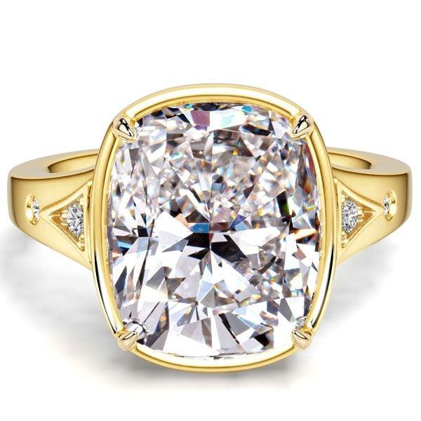 5.5 CT. Cushion Cut Engagement Ring for Women in 18K Gold Plated Sterling Silver