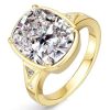 5.5 CT. Cushion Cut Engagement Ring for Women in 18K Gold Plated Sterling Silver