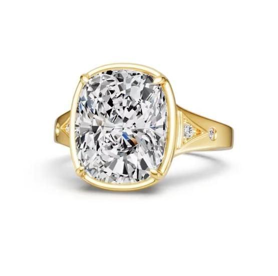 5.5 CT. Cushion Cut Engagement Ring for Women in 18K Gold Plated Sterling Silver