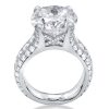 Three Row Half Eternity Classic Round Simulated Diamond Engagement Ring in Sterling Silver