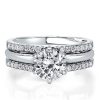 Classic Women's Sterling Silver Bridal Ring Set - 2.00 CT Center Stone