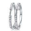 Classic Women's Sterling Silver Bridal Ring Set - 2.00 CT Center Stone