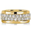 18K Gold Plated Sterling Silver Micro Pave Eternity Wedding Band for Women (2.88 CT. TW.)