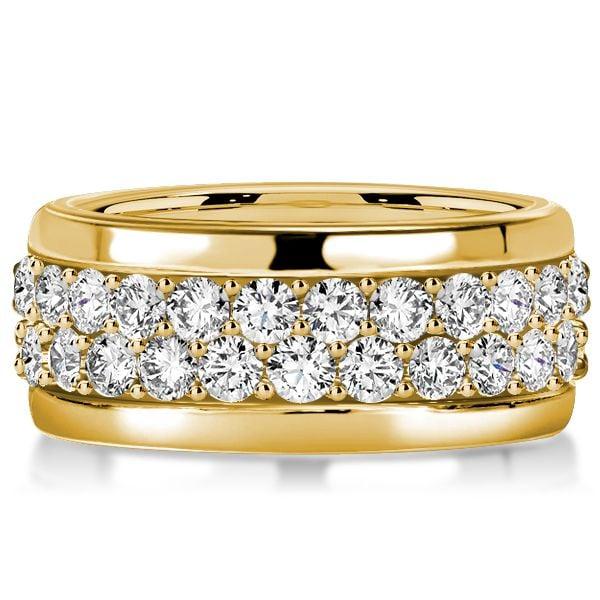18K Gold Plated Sterling Silver Micro Pave Eternity Wedding Band for Women (2.88 CT. TW.)