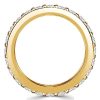 18K Gold Plated Sterling Silver Micro Pave Eternity Wedding Band for Women (2.88 CT. TW.)