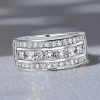 Princess Cut Half Eternity Sterling Silver Wedding Band Anniversary Ring - 1.80 CT. TW.