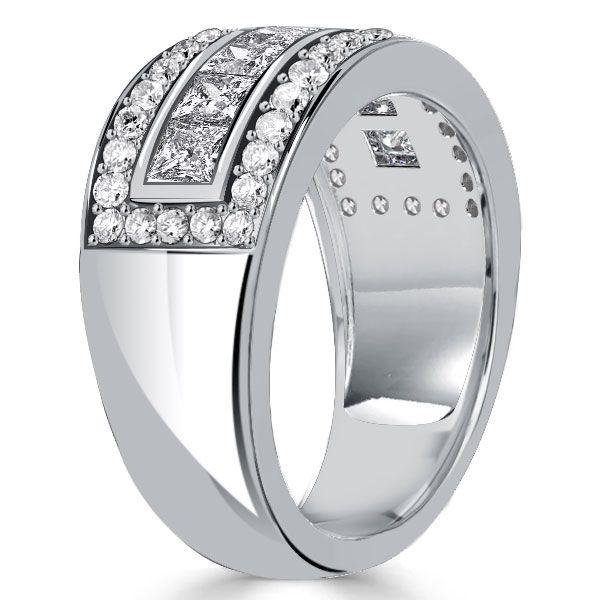 Princess Cut Half Eternity Sterling Silver Wedding Band Anniversary Ring - 1.80 CT. TW.