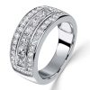 Princess Cut Half Eternity Sterling Silver Wedding Band Anniversary Ring - 1.80 CT. TW.