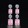 Emerald & Pink Sapphire Drop Earrings in Sterling Silver