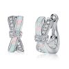 Opal Knot Hoop Earrings - Sterling Silver Opal Jewelry