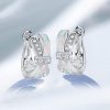 Opal Knot Hoop Earrings - Sterling Silver Opal Jewelry