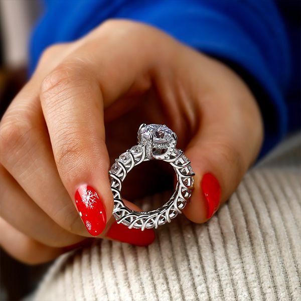 Eternity Created White Sapphire Engagement Ring - 925 Sterling Silver