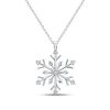 Sterling Silver Snowflake Necklace for Women | Rhodium Plated Christmas Jewelry