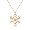 Sterling Silver Snowflake Necklace for Women | Rhodium Plated Christmas Jewelry
