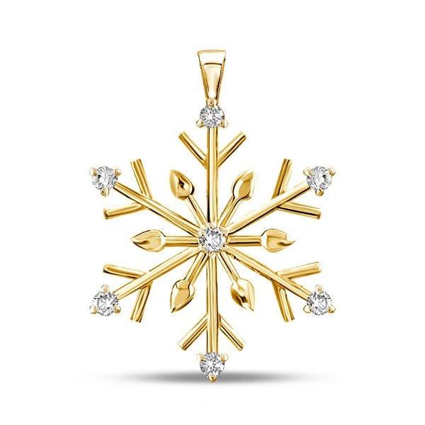 Sterling Silver Snowflake Necklace for Women | Rhodium Plated Christmas Jewelry